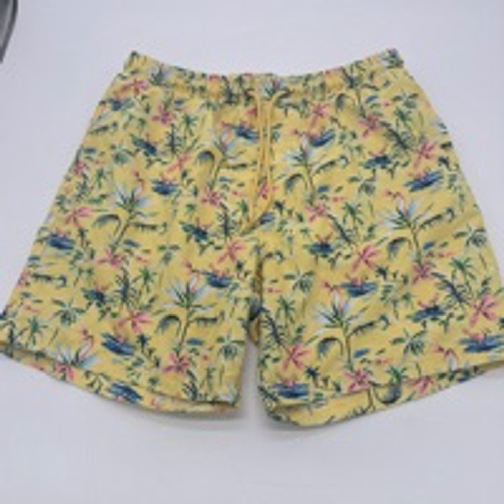 Men’s Club Room Flamingo Tropical Print Dry Fit Swim Trunks Shorts M